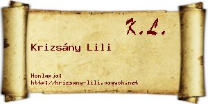 Krizsány Lili névjegykártya