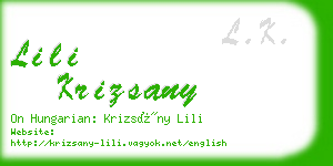 lili krizsany business card